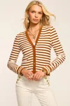 Ramy Brook Raven Textured Stripe Button Front Cardigan In Multi
