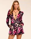 Ramy Brook Ravenna Plunging Long Sleeve Romper In White