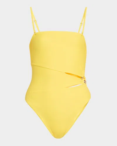 Ramy Brook Ravi Cutout One-piece Swimsuit In Lemon Drop