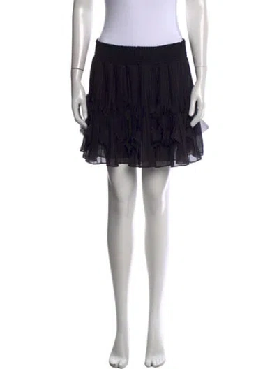 Pre-owned Ramy Brook Raw-edge Trim Mini Skirt In Black