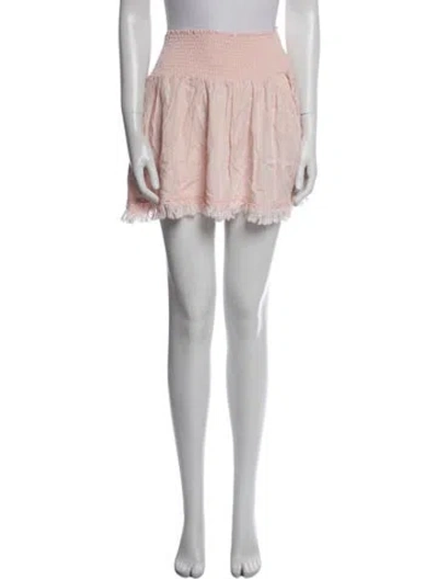 Pre-owned Ramy Brook Raw-edge Trim Mini Skirt In Pink
