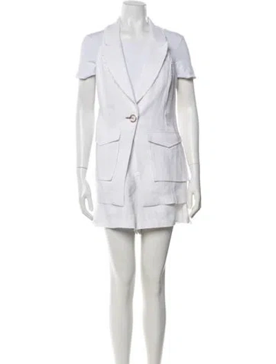 Pre-owned Ramy Brook Raw-edge Trim Short Set In Neutrals