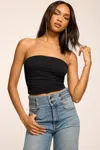 Ramy Brook Raya Solid Jersey Tube Top In Black