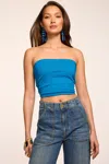 Ramy Brook Raya Solid Jersey Tube Top In Blue