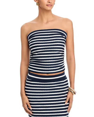 Ramy Brook Raya Stripe Strapless Top In Blue