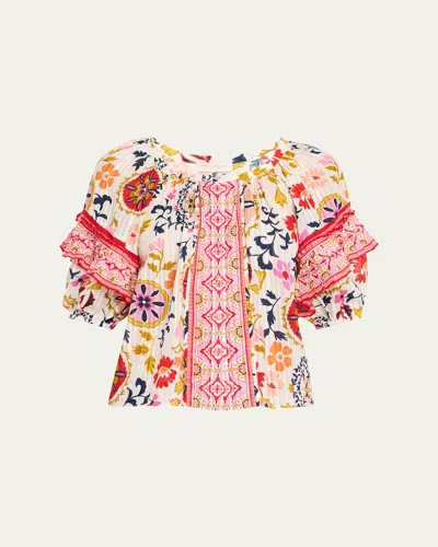 Ramy Brook Rebeca Scoop-neck Blouse In Multi