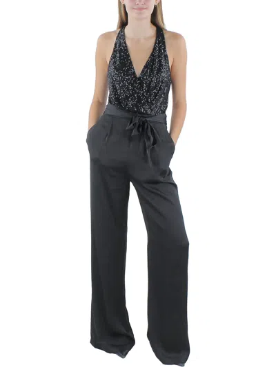 Ramy Brook Rebekah Womens Silk Tie Front Jumpsuit In Black