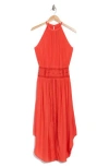 Ramy Brook Reilyn Embroidered Dress In Flame Orange