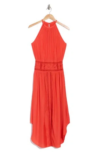 Ramy Brook Reilyn Embroidered Dress In Flame Orange