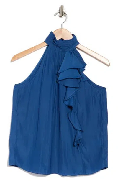 Ramy Brook Rella Ruffle Sleeveless Top In Beacon Blue