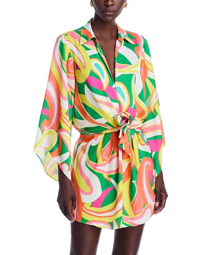 Ramy Brook Retro Printed Penny Dress - Exclusive In Tropic Green