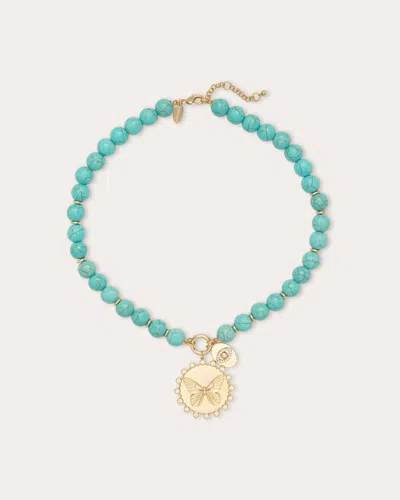 Ramy Brook Reva Butterfly Charm Beaded Necklace In Multi