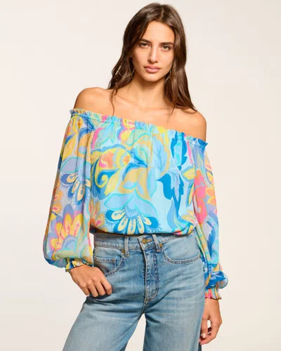 Ramy Brook Rico Off-the-shoulder Top In Watercolor Floral