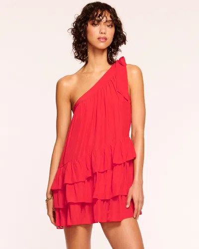 Ramy Brook Riley One Shoulder Mini Dress In Flame