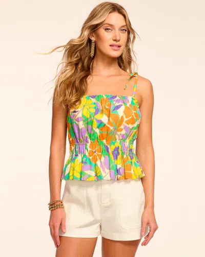 Ramy Brook Rio Tie-strap Cotton Tank Top In Retro Garden