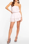 Ramy Brook Rita Strapless Coverup Mini Dress In White/sand Combo