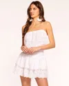 Ramy Brook Rita Strapless Coverup Mini Dress In White Sand Combo