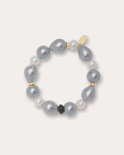Ramy Brook Riya Pearl Cord Bracelet In Gray