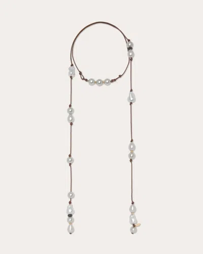 Ramy Brook Riya Pearl Cord Wrap Necklace In White