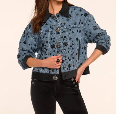 Ramy Brook Robin Embellished Jean Jacket In Beaded Denim In Multi