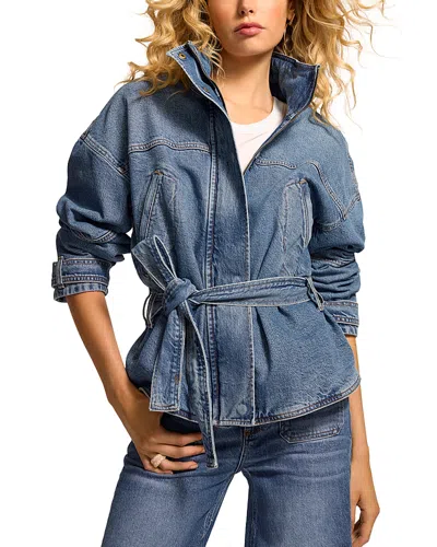Ramy Brook Robin Tie Waist Jacket In Blue