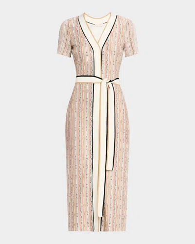 Ramy Brook Ronda Sequined Knit Midi Dress In Sequin Stripe