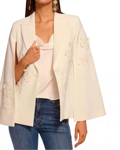 Ramy Brook Rosalinda Embellished Cape In Ivory In Yellow