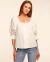 Ramy Brook Rosario Cotton Poplin Embellished Blouse In White