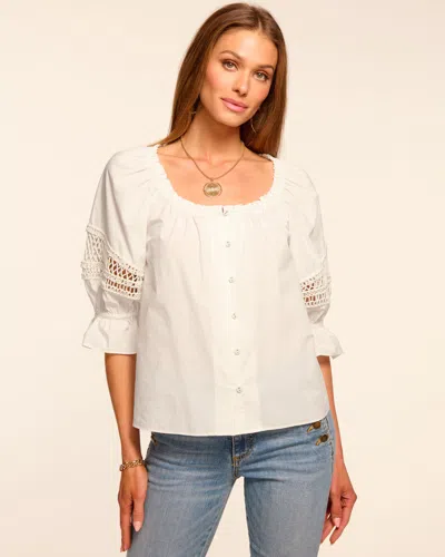 Ramy Brook Rosario Cotton Poplin Embellished Blouse
