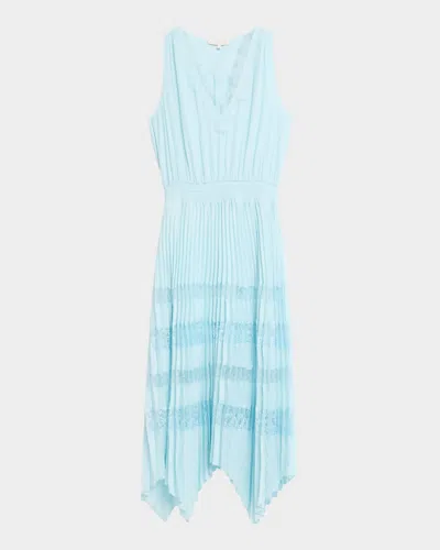 Ramy Brook Roselyn Lace-trim Midi Dress In Blue