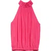 Ramy Brook Rowan Ruffle Collar Sleeveless Top In Pink Petunia