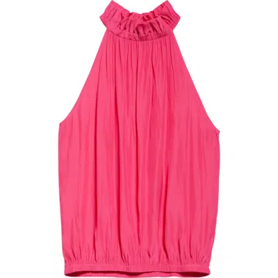 Ramy Brook Rowan Ruffle Collar Sleeveless Top In Pink Petunia
