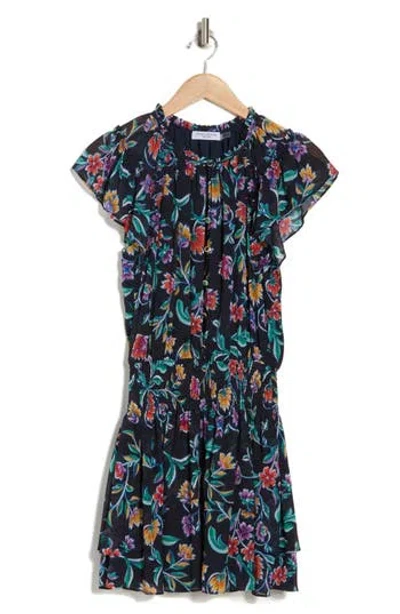 Ramy Brook Rowena Floral Print Dress In Spring Navy Combo