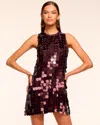 Ramy Brook Roxana Sleeveless Paillette Mini Shift Dress In Burgundy