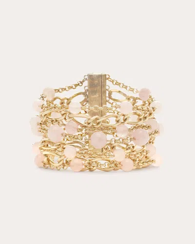 Ramy Brook Roza Gemstone Layered Bracelet In Pink