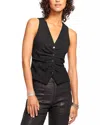 Ramy Brook Rudy Vest In Black City Stripe In Black