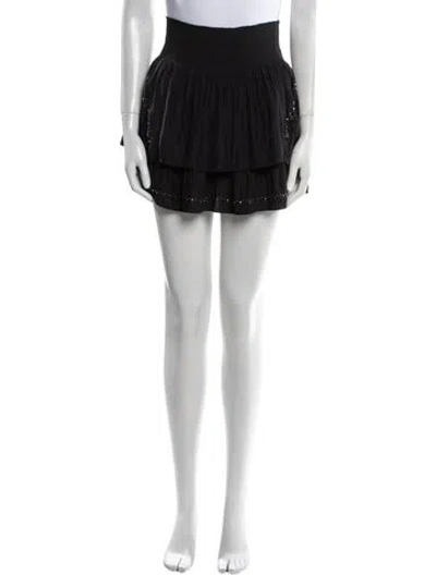 Pre-owned Ramy Brook Ruffle Embellishment Mini Skirt In Black
