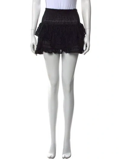Pre-owned Ramy Brook Ruffle Embellishment Mini Skirt In Black