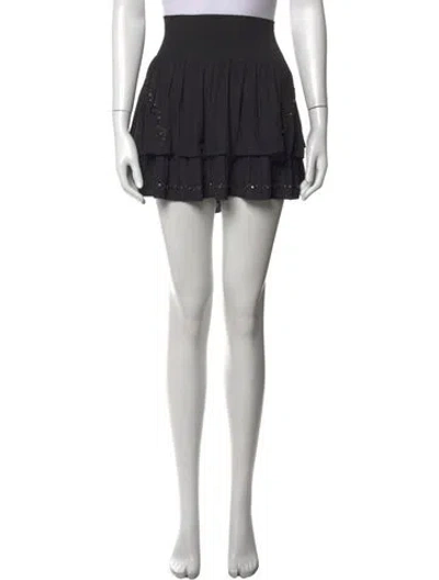 Pre-owned Ramy Brook Ruffle Embellishment Mini Skirt In Black
