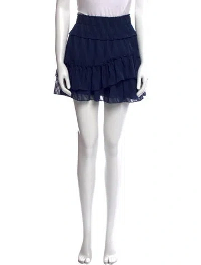 Pre-owned Ramy Brook Ruffle Embellishment Mini Skirt In Blue