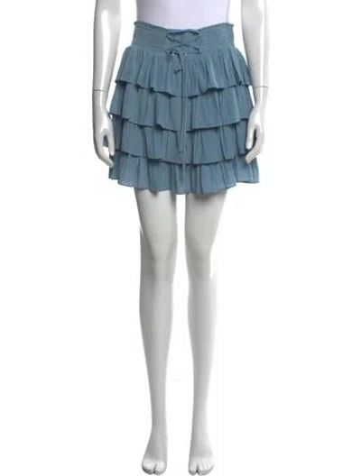 Pre-owned Ramy Brook Ruffle Embellishment Mini Skirt In Blue