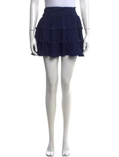 Pre-owned Ramy Brook Ruffle Embellishment Mini Skirt In Blue