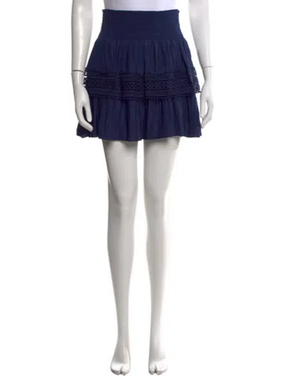 Pre-owned Ramy Brook Ruffle Embellishment Mini Skirt In Blue