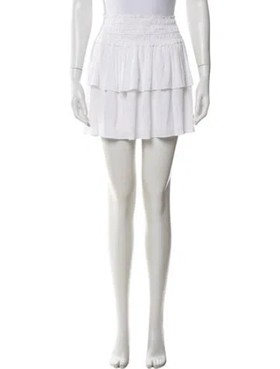 Pre-owned Ramy Brook Ruffle Embellishment Mini Skirt W/ Tags In White