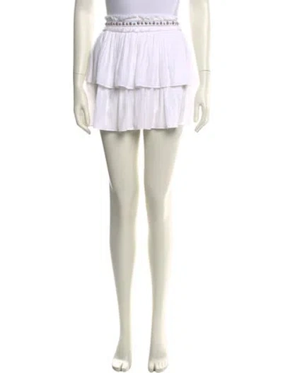 Pre-owned Ramy Brook Ruffle Embellishment Mini Skirt In White