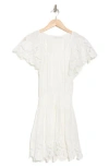 Ramy Brook Ryan Lace Trim Linen Minidress In White Embroidered Boho Linen