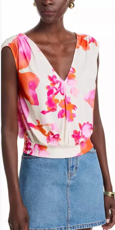 Ramy Brook Sabine Floral Tank In Sunset Orange In Multi