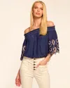 Ramy Brook Sabrina Embellished Off-the-shoulder Top