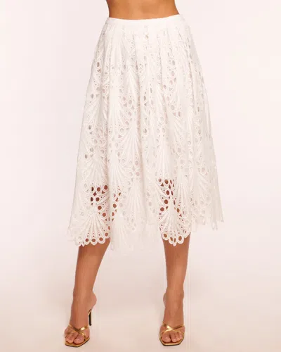 Ramy Brook Sally Cutout Midi Skirt In Ivory