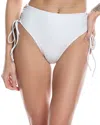 Ramy Brook Striped Isla Bikini Bottom In White